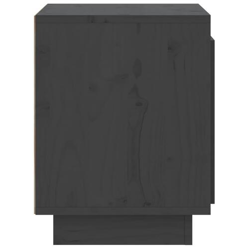 Sengebord 40x30x40 cm massivt fyrretræ grå