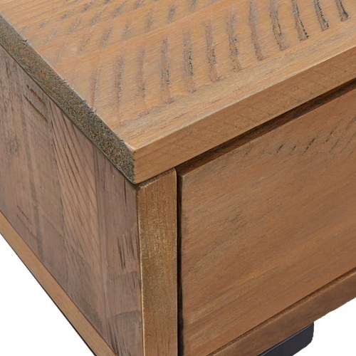 Sofabord i massivt fyrretræ - 90 × 50 × 35 cm, industrielt design