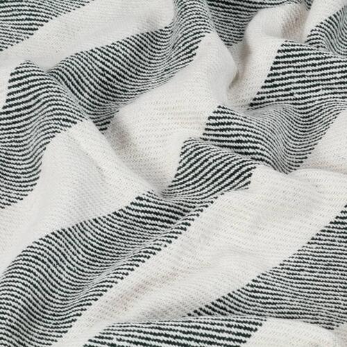 Plaid 160x210 cm bomuld stribet mørkegrøn