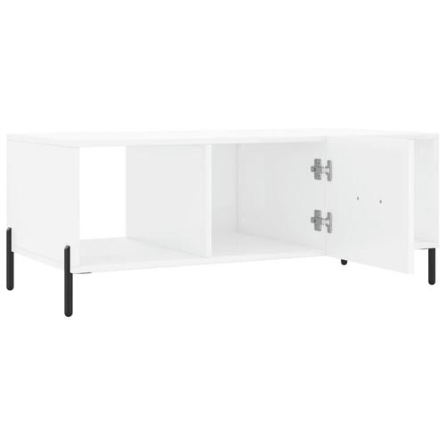 Sofabord 102x50x40 cm konstrueret træ hvid højglans