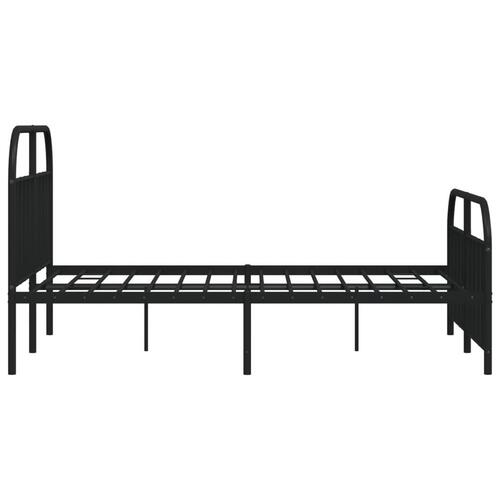 Sengeramme med sengegavl og fodgærde 150x200 cm metal sort