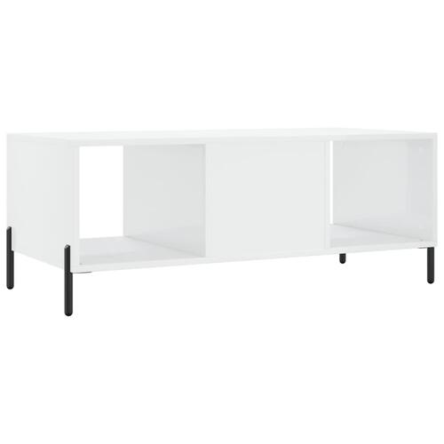 Sofabord 102x50x40 cm konstrueret træ hvid højglans