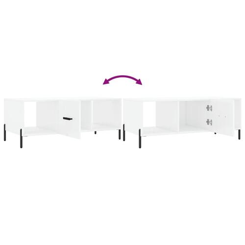 Sofabord 102x50x40 cm konstrueret træ hvid højglans