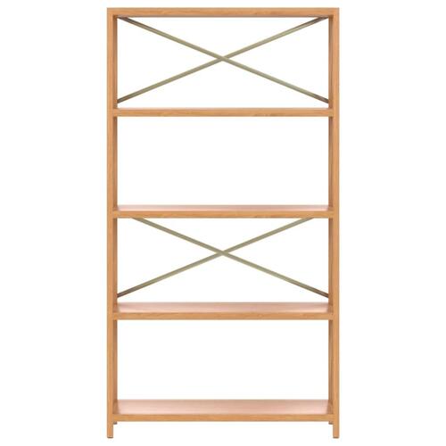 Reol med 5 hylder 80x30x146 cm massivt egetræ