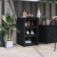 Udendørs køkkenskab 55x55x92 cm massivt fyrretræ sort