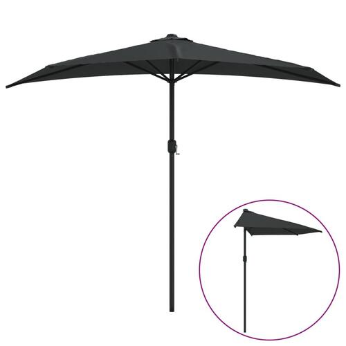 Altanparasol med aluminiumsstang 270x144x222 cm halv sort