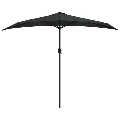 Altanparasol med aluminiumsstang 270x144x222 cm halv sort