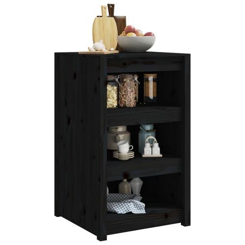 Udendørs køkkenskab 55x55x92 cm massivt fyrretræ sort