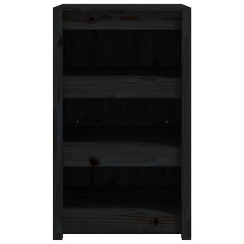 Udendørs køkkenskab 55x55x92 cm massivt fyrretræ sort