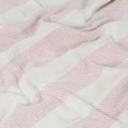 Plaid 160 x 210 cm bomuld stribet gammelrosa