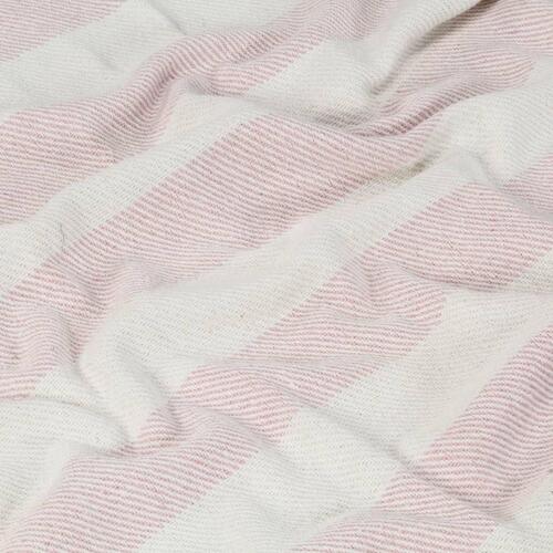 Plaid 220 x 250 cm bomuld stribet gammelrosa