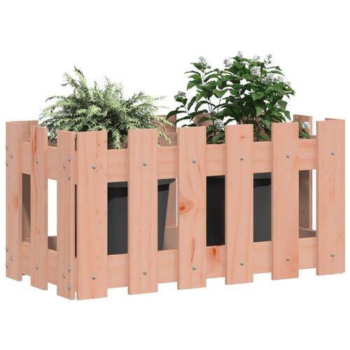Plantekasse med stakitdesign 60x30x30 cm massivt douglasgran
