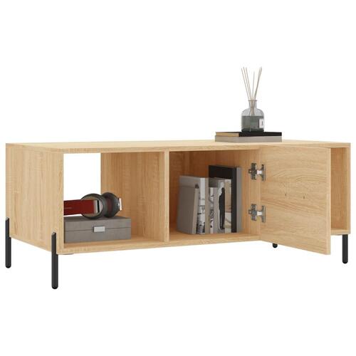 Sofabord 102x50x40 cm konstrueret træ sonoma-eg