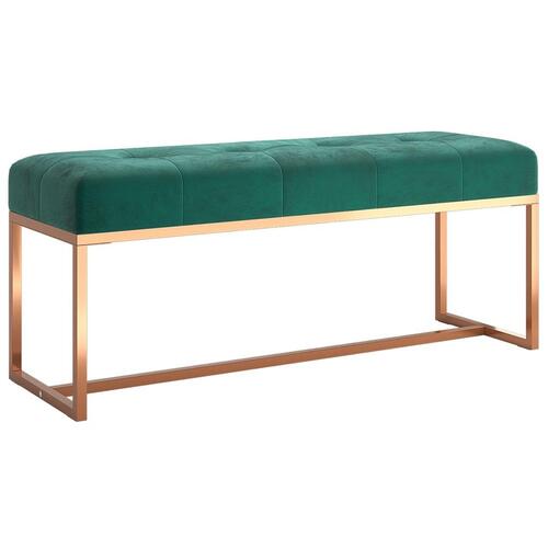 Bænk 110x36x45 cm velour mørkegrøn