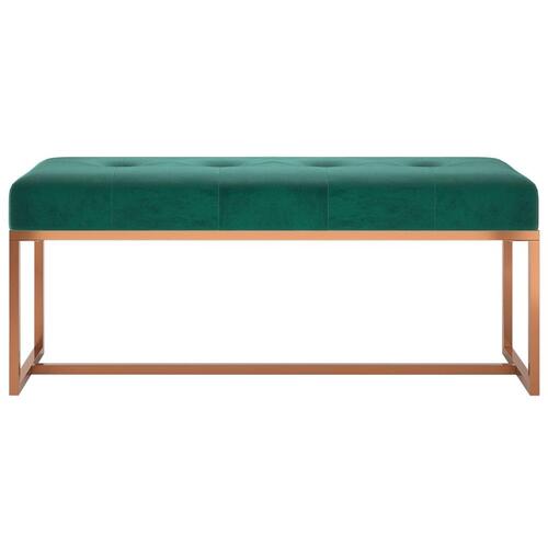 Bænk 110x36x45 cm velour mørkegrøn