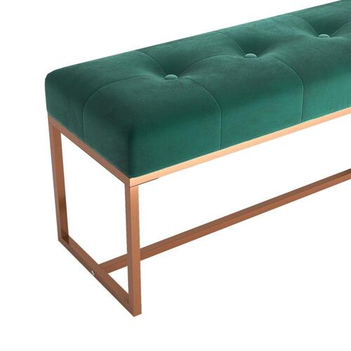 Bænk 110x36x45 cm velour mørkegrøn