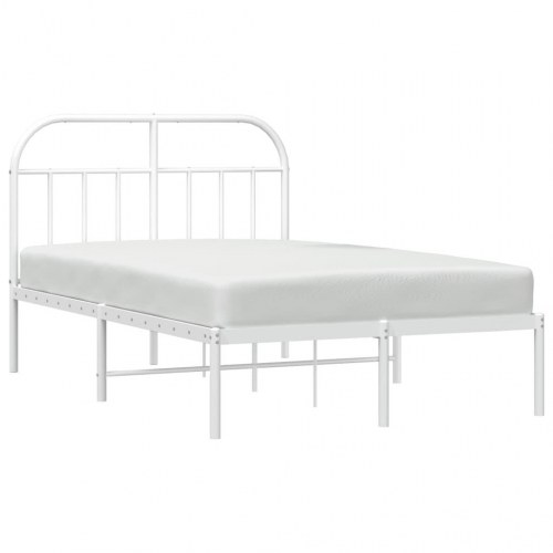 Sengeramme med sengegavl i metal 120×200 cm - hvid