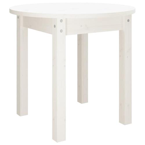 Sofabord Ø 45x40 cm massivt fyrretræ hvid