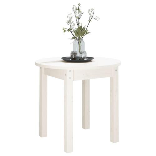Sofabord Ø 45x40 cm massivt fyrretræ hvid