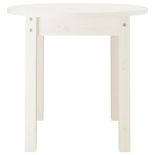 Sofabord Ø 45x40 cm massivt fyrretræ hvid
