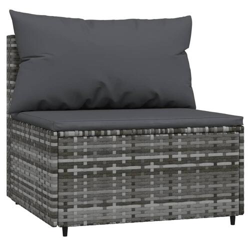 Midtermodul til havesofa med hynde polyrattan grå