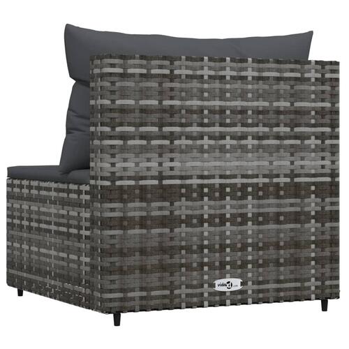 Midtermodul til havesofa med hynde polyrattan grå