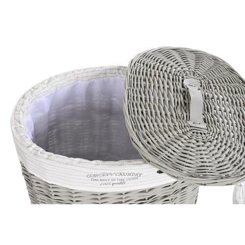 Set med kurve Hvid Grå flet 51 x 37 x 56 cm 52 x 38 x 57 cm (5 Dele)