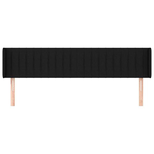 Sengegavl med kanter 203x16x78/88 cm stof sort