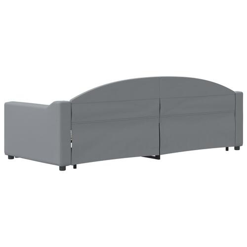 Daybed med udtræk og skuffer 80x200 cm stof lysegrå