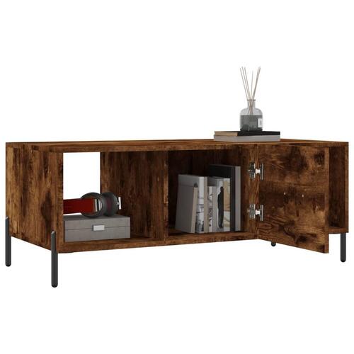 Sofabord 102x50x40 cm konstrueret træ røget egetræsfarve