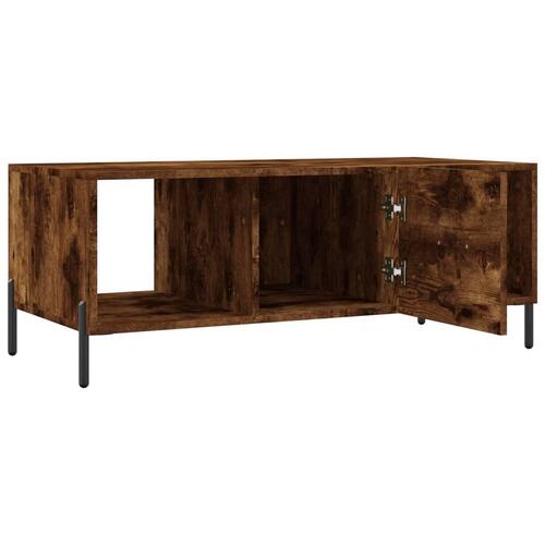 Sofabord 102x50x40 cm konstrueret træ røget egetræsfarve