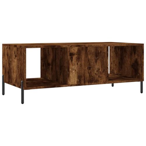 Sofabord 102x50x40 cm konstrueret træ røget egetræsfarve