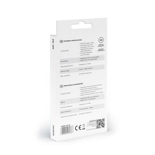 DisplayPort til HDMI-adapter Savio AK-62 20 cm