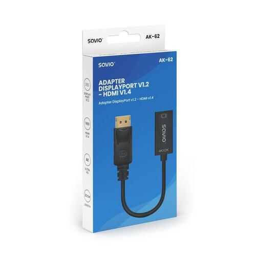 DisplayPort til HDMI-adapter Savio AK-62 20 cm