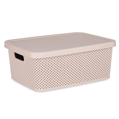 Opbevaringsboks med låg Pink Plastik 13 L 28,5 x 15 x 38,5 cm (12 enheder)