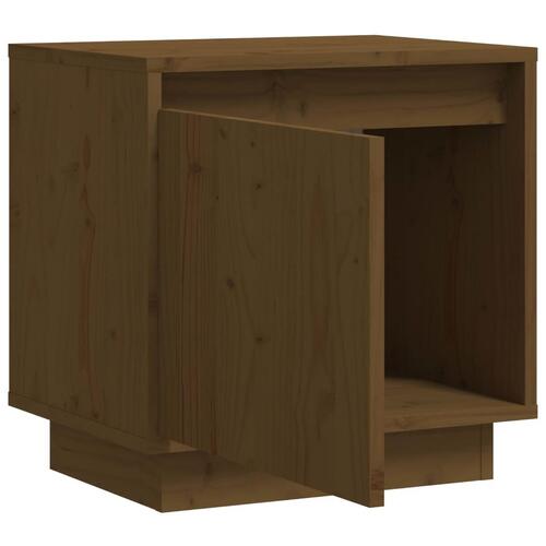 Sengebord 40x30x40 cm massivt fyrretræ gyldenbrun