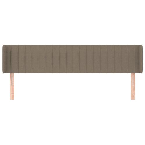 Sengegavl med kanter 203x16x78/88 cm stof gråbrun