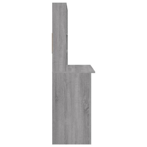 Skrivebord med hylder 102x45x148 cm konstrueret træ grå sonoma