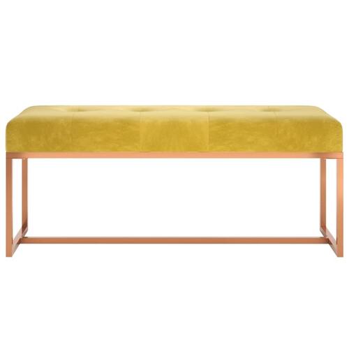 Bænk 110x36x45 cm velour sennepsgul
