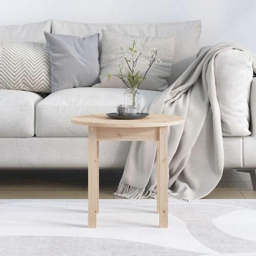 Sofabord Ø 45x40 cm massivt fyrretræ