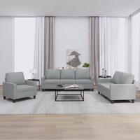 3 personers sofa med hynder stof lysegrå