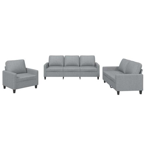 3 personers sofa med hynder stof lysegrå