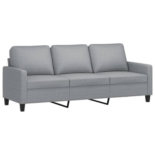 3 personers sofa med hynder stof lysegrå