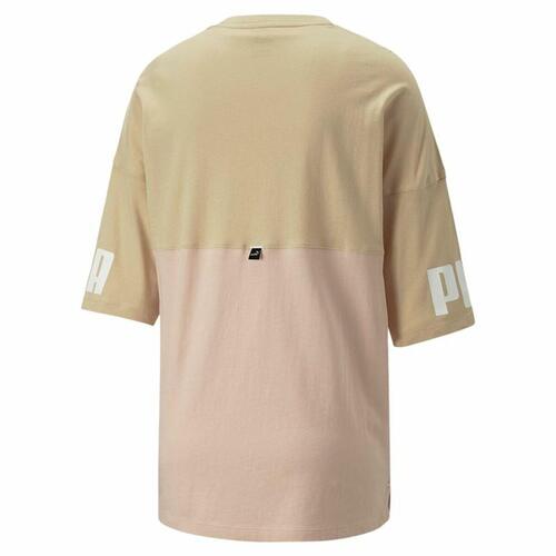 Kortærmet T-shirt til Kvinder Puma Colorblock Beige L