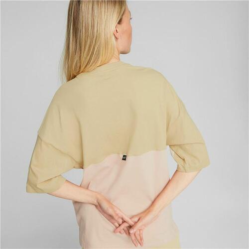 Kortærmet T-shirt til Kvinder Puma Colorblock Beige L