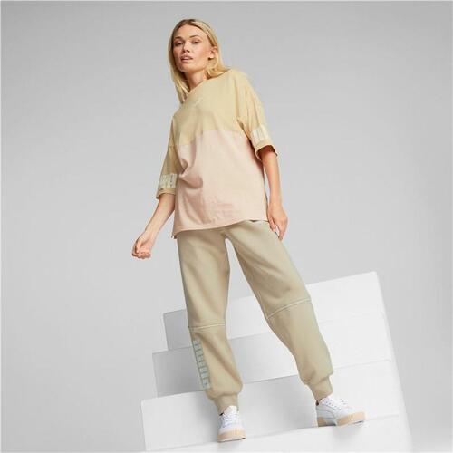 Kortærmet T-shirt til Kvinder Puma Colorblock Beige L