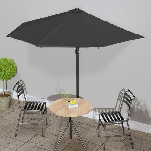 Altanparasol med aluminiumsstang 300x155x223 cm halv sort