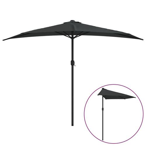 Altanparasol med aluminiumsstang 300x155x223 cm halv sort