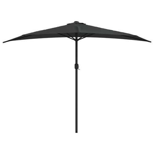 Altanparasol med aluminiumsstang 300x155x223 cm halv sort