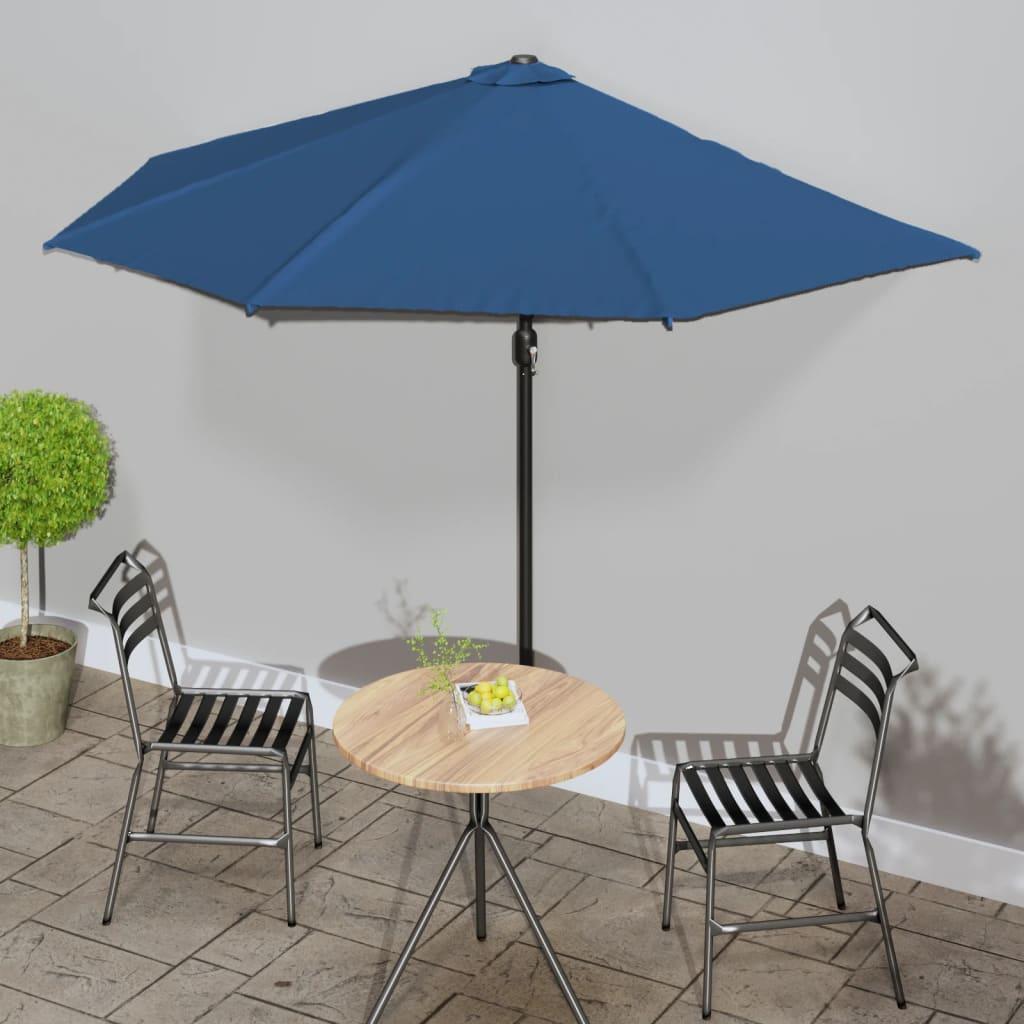 Altanparasol med aluminiumsstang 300x155x223 cm halv blå